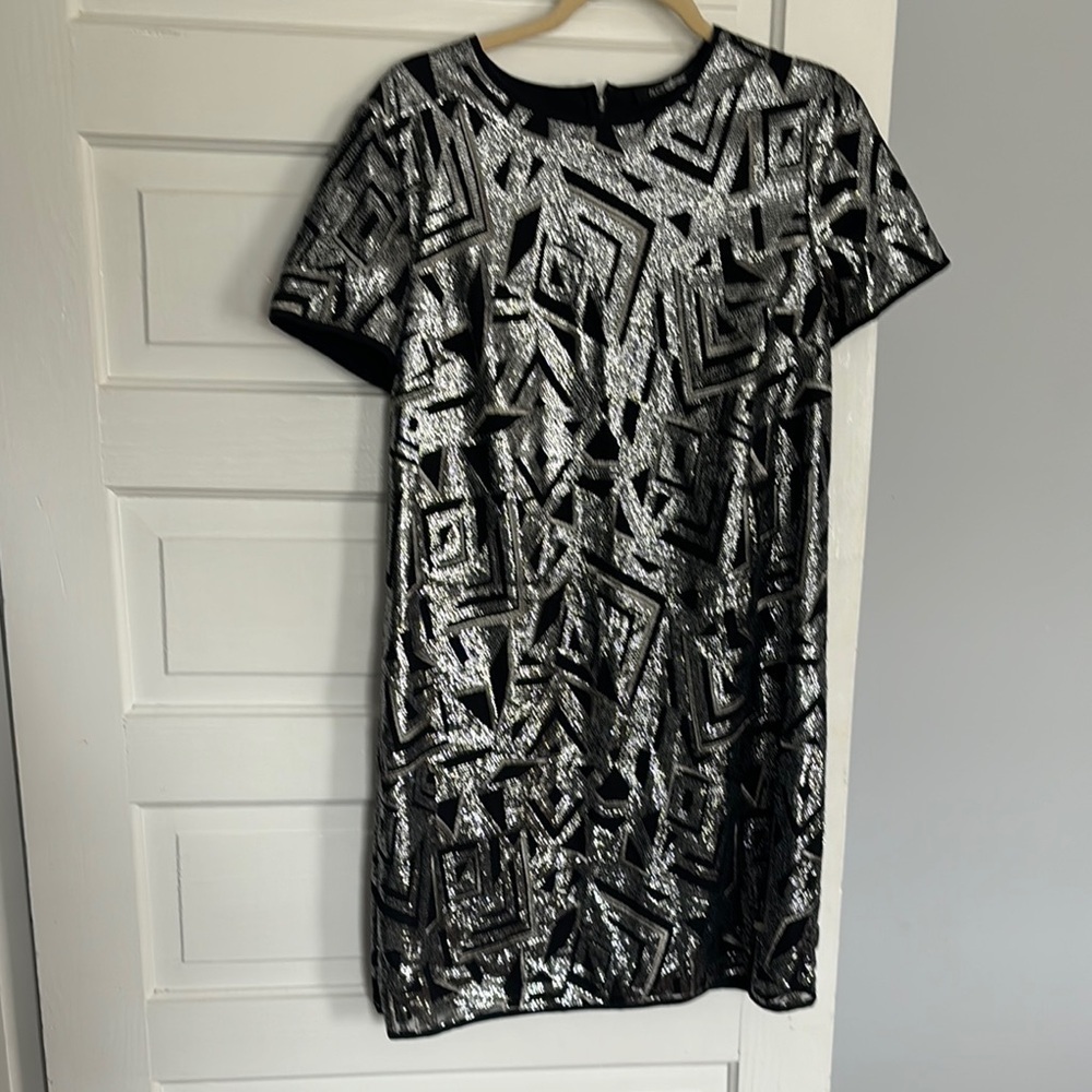 Alice & Trixie Geometric Black and Silver Dress